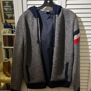 U.S. Polo Assn. Navy and Gray Zip-Up Wool hooded zip up Jacket